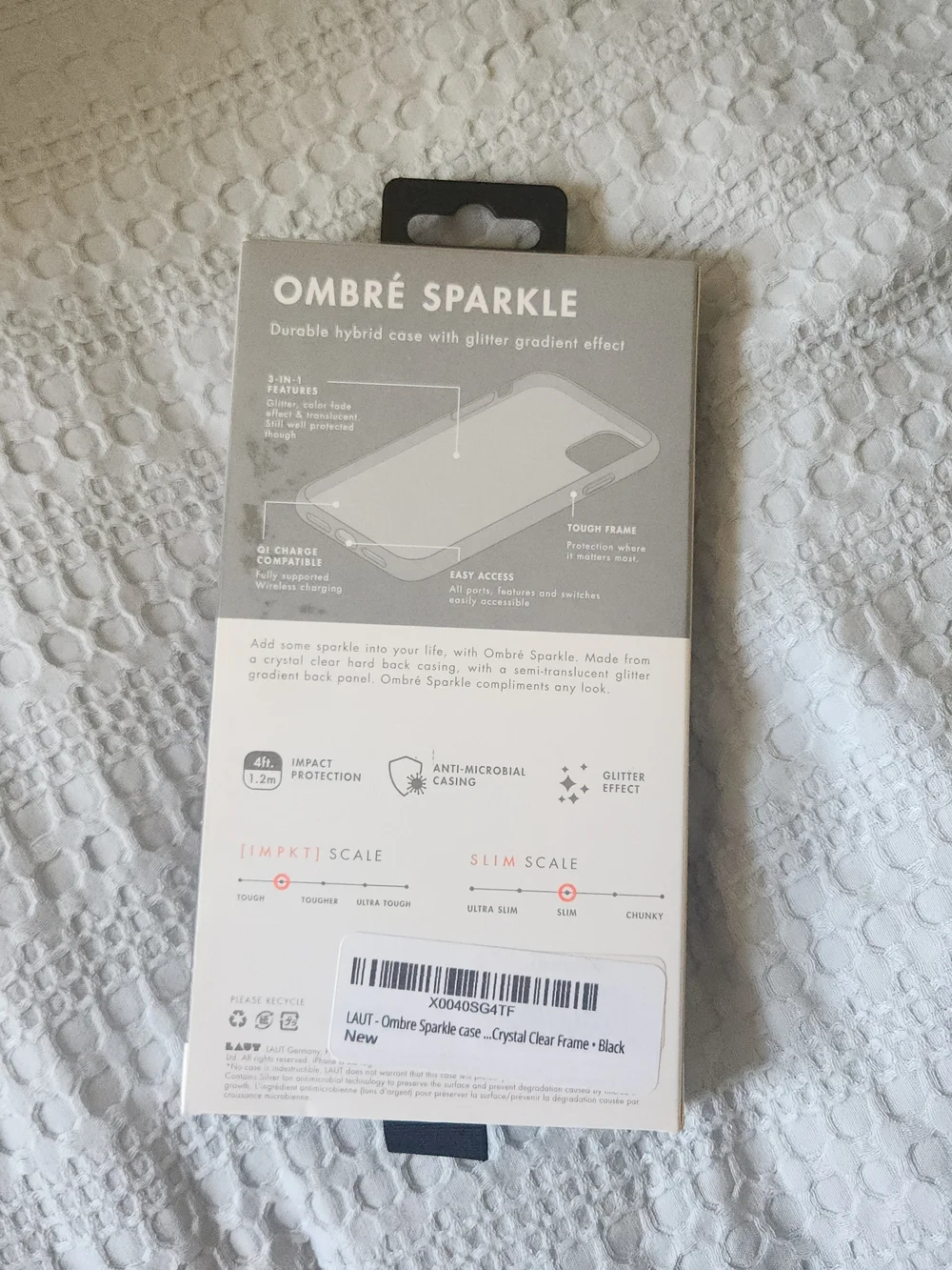 LAUT Ombré Sparkle Case for iPhone 12 Pro Max - Silver Gradient